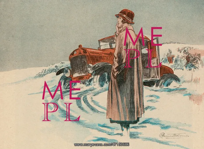 : Lady Motorist Stuck in the Snow : Lady Motorist Stuck in the Snow