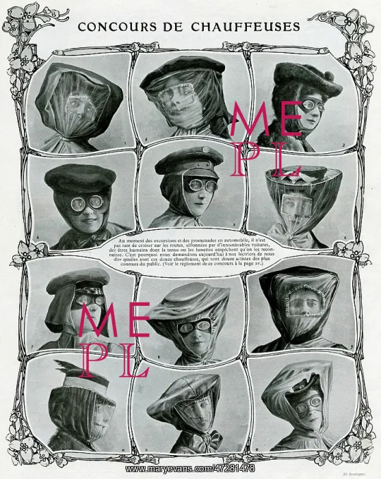 : Lady motorists headwear 1906 : Lady motorists headwear 1906