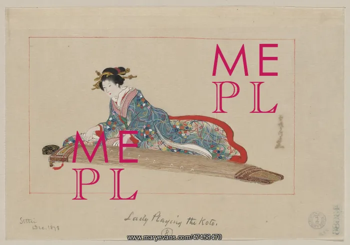 : Lady playing the koto : Lady playing the koto