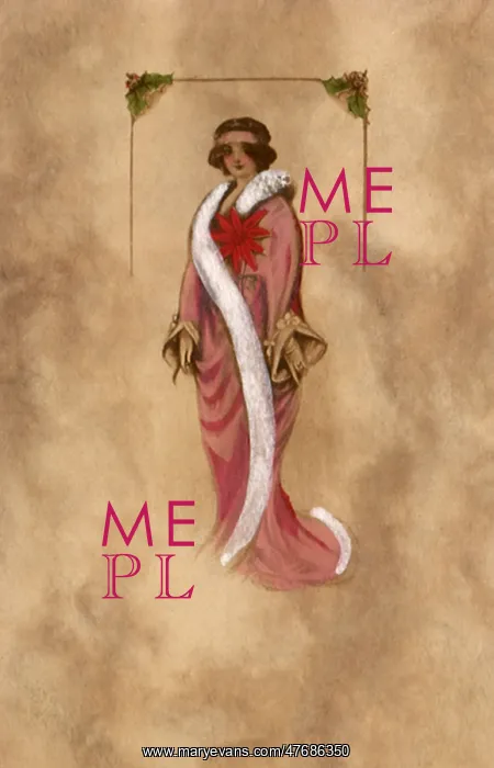 : Lady with Poinsettias : Lady with Poinsettias