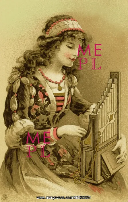 : Lady with a portative organ : Lady with a portative organ