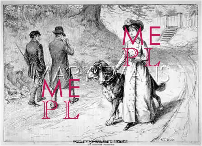 : LADY AND PROTECTIVE DOG : LADY AND PROTECTIVE DOG