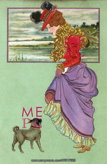  : Lady with pug dog