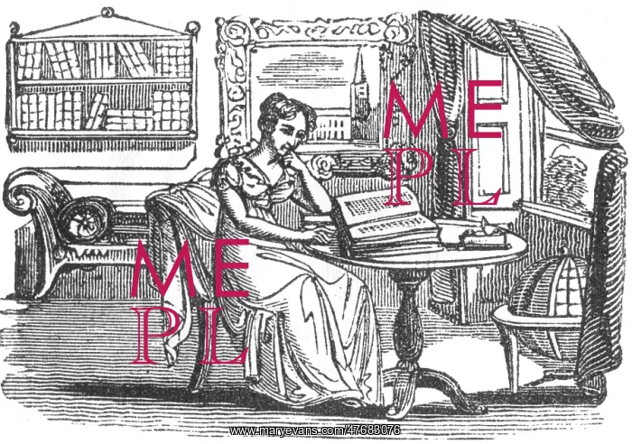 : Lady reading in a room, c. 1800 : Lady reading in a room, c. 1800
