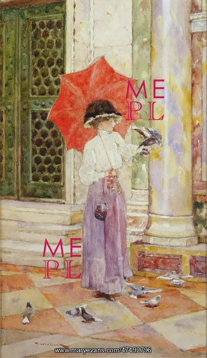 : Lady with a Red Parasol outside St Mark's : Lady with a Red Parasol outside St Mark's