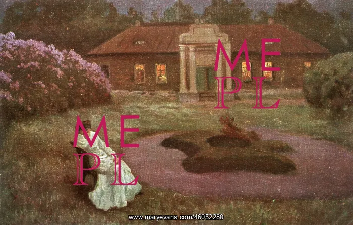 : Lady resting in a garden at night : Lady resting in a garden at night