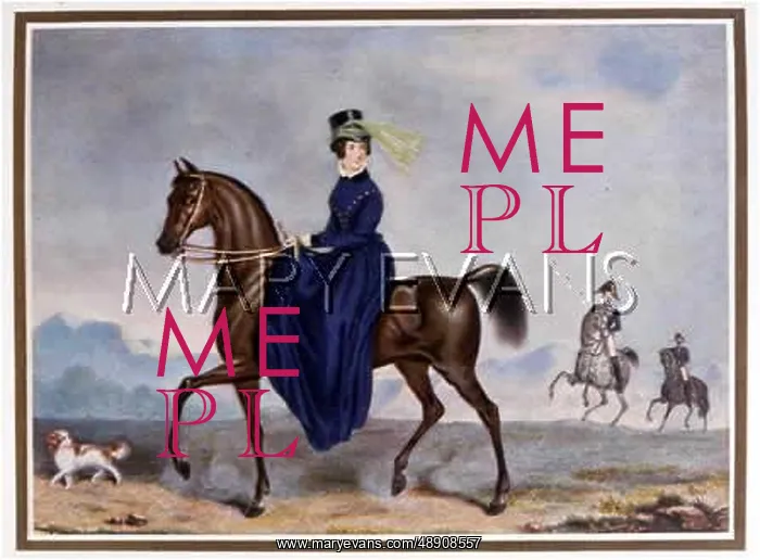 : LADY RIDING WITH DOG : LADY RIDING WITH DOG