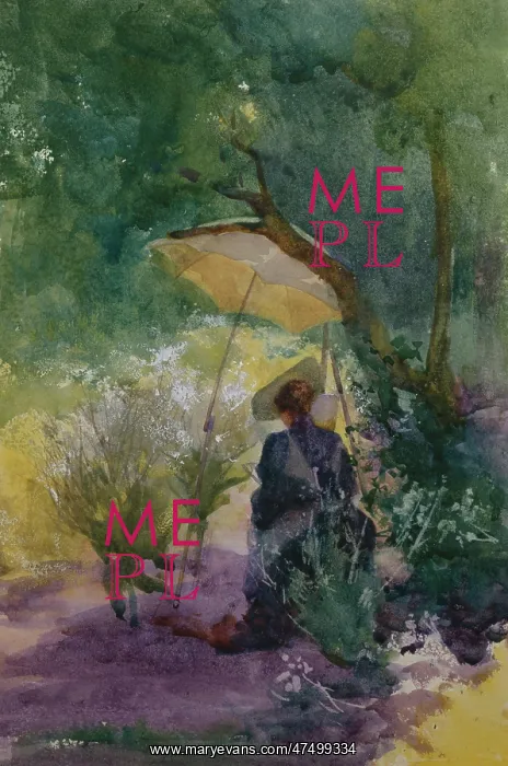 : A Lady Sketching in a Glade : A Lady Sketching in a Glade