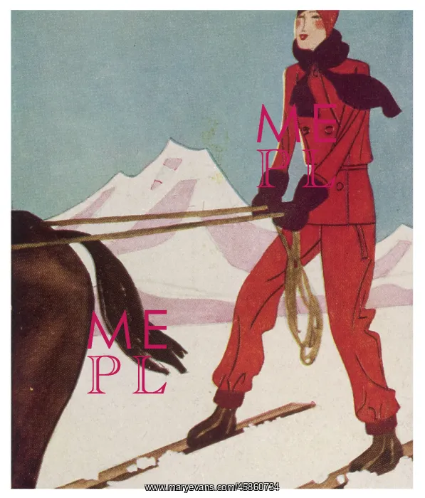  : LADY SKIER & HORSE 1929