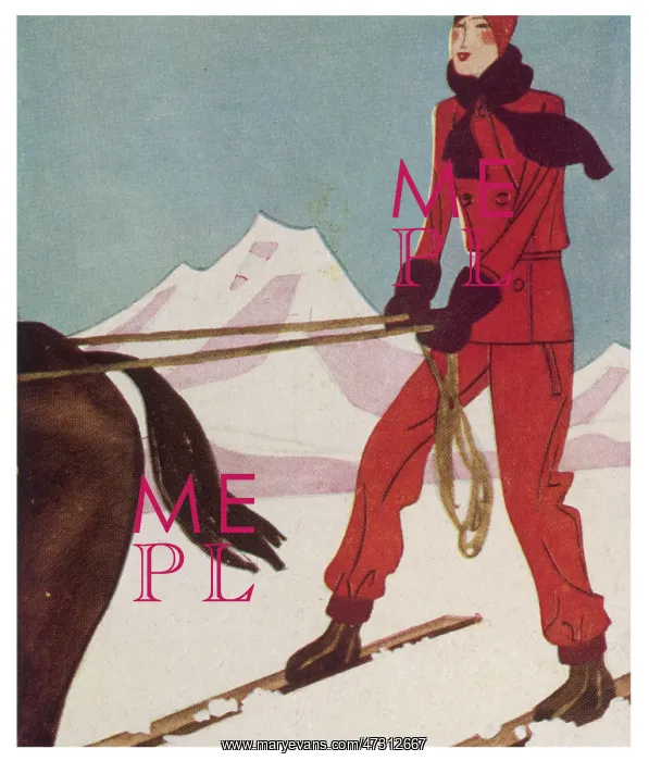  : LADY SKIER & HORSE 1929
