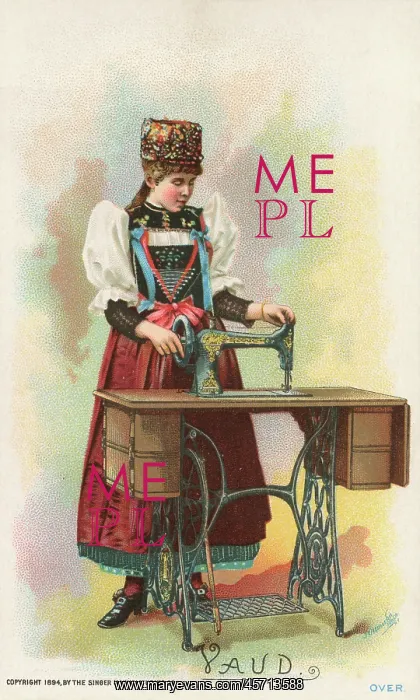 : Lady from Vaud, Switzerland - Singer Sewing Machine : Lady from Vaud, Switzerland - Singer Sewing Machine