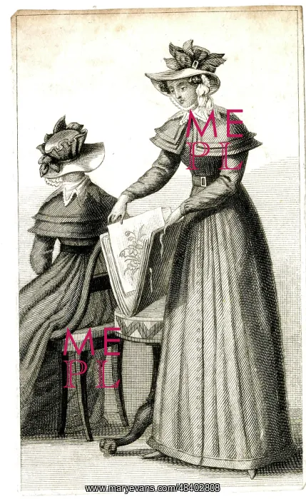  : Lady viewing prints in a portfolio