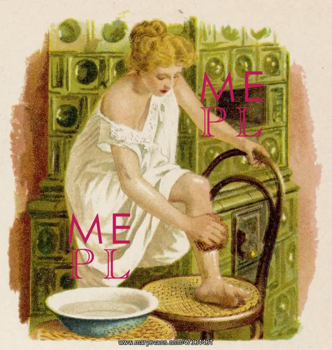  : LADY WASHES LEGS 1905