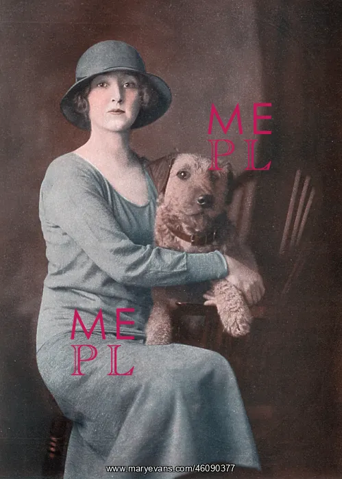 : Lady Wodehouse with her Airedale Terrier : Lady Wodehouse with her Airedale Terrier