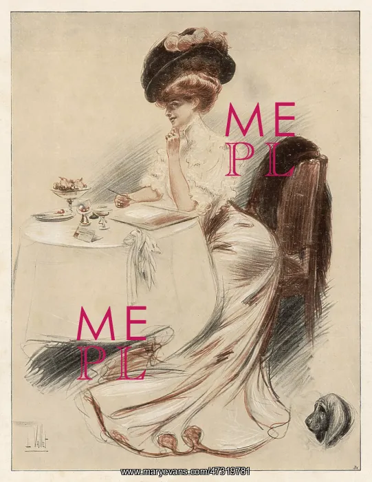 : LADY WRITER HESITATES : LADY WRITER HESITATES