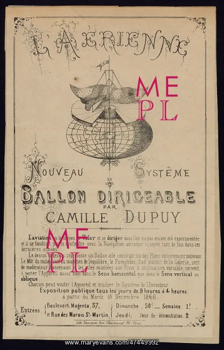 : L'Aerienne, nouveau systeme de ballon dirigeable par Camille : L'Aerienne, nouveau systeme de ballon dirigeable par Camille