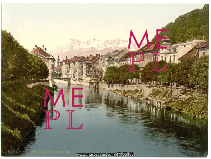: Laibach, a view on the Laibach, Carniola, Austro-Hungary : Laibach, a view on the Laibach, Carniola, Austro-Hungary