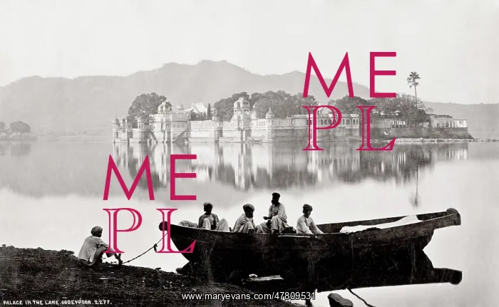 : Lake and Palace with a boat Udaipur, India : Lake and Palace with a boat Udaipur, India