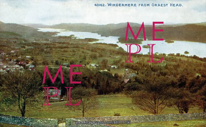 : Lake Windermere from Orrest Head, Lake District, Cumbria : Lake Windermere from Orrest Head, Lake District, Cumbria