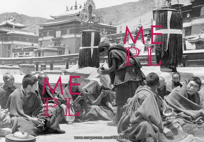 : Lama monks in Tibet, 1938 : Lama monks in Tibet, 1938