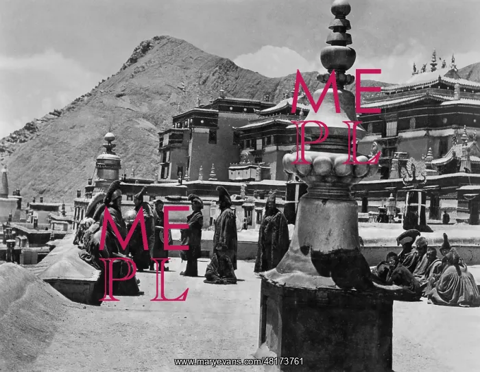 : Lama monks in Tibet, 1938 : Lama monks in Tibet, 1938