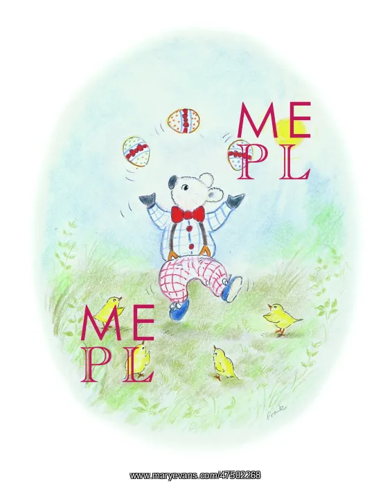 : Lamb juggling Easter eggs : Lamb juggling Easter eggs
