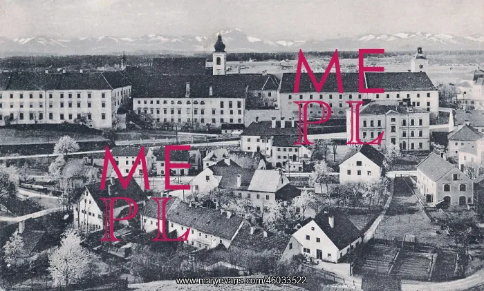 : Lambach. View from the north on the convent and the market. Around 1925. Photograph : Lambach. View from the north on the convent and the market. Around 1925. Photograph