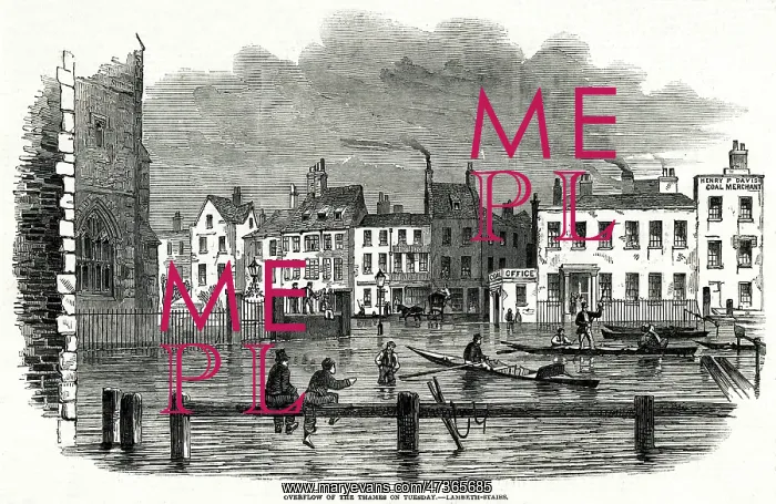 : LAMBETH FLOODS 1850 : LAMBETH FLOODS 1850