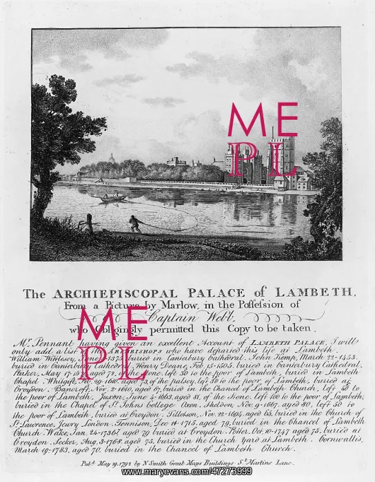 : LAMBETH PALACE, 18TH CEN : LAMBETH PALACE, 18TH CEN