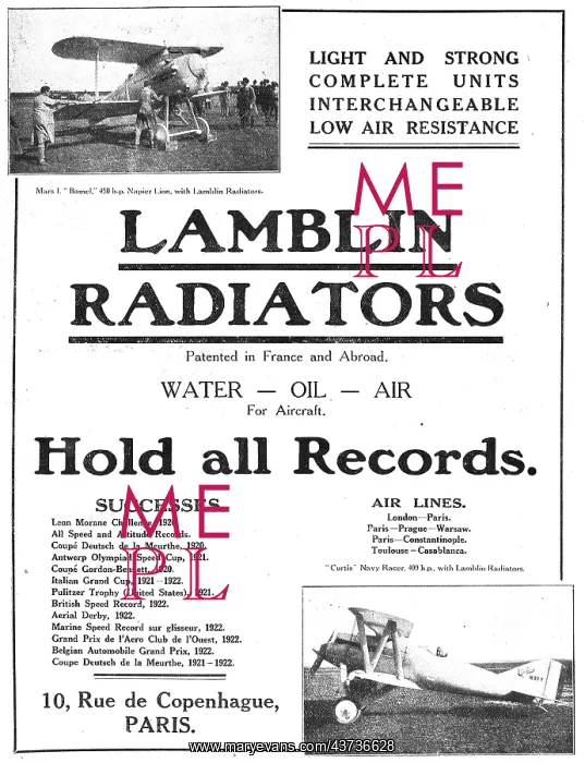 : Lamblin Radiators For Aero Engines : Lamblin Radiators For Aero Engines