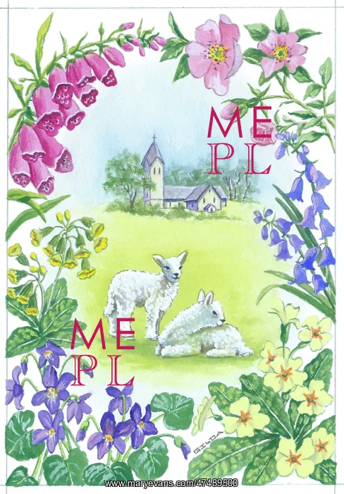 : Lambs and Spring Flowers : Lambs and Spring Flowers