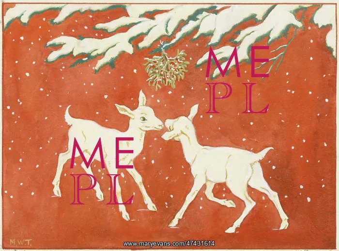 : Two lambs underneath the mistletoe : Two lambs underneath the mistletoe