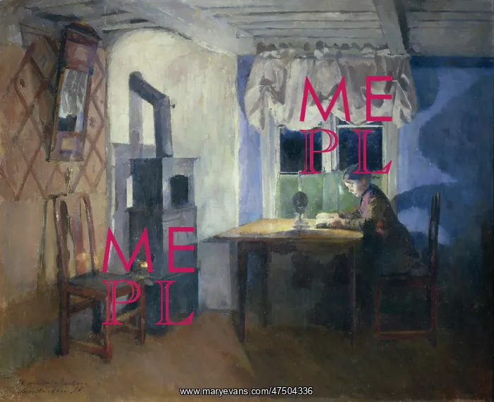 : By Lamplight ' woman reading a book : By Lamplight ' woman reading a book