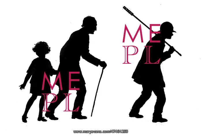 : The Lamplighter and an old man and young girl : The Lamplighter and an old man and young girl