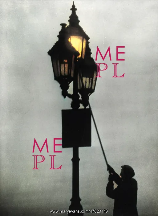 : A lamplighter at work in the London fog