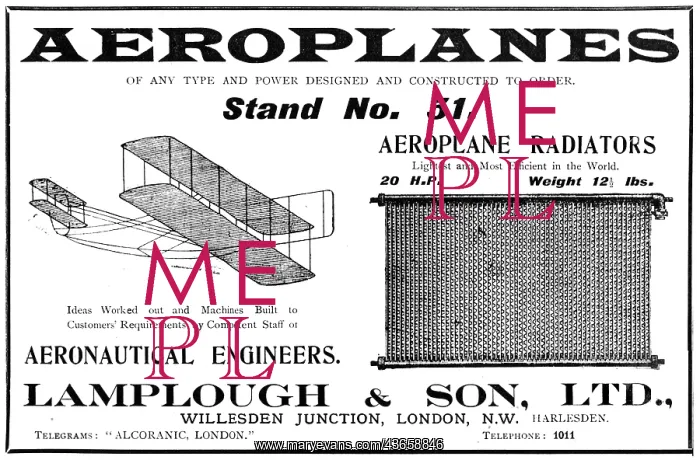 : Lamplough Aeroplane Radiators : Lamplough Aeroplane Radiators