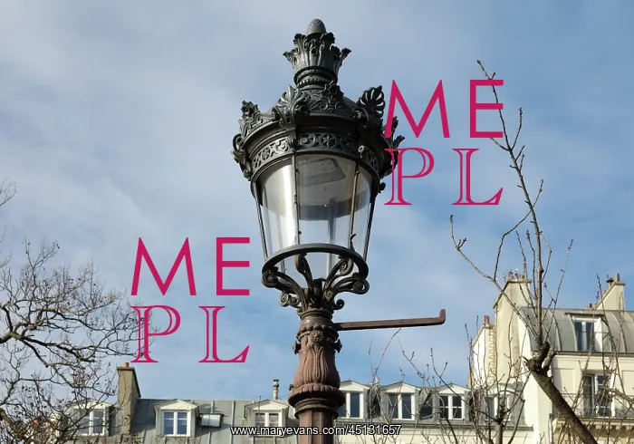 : Lamppost with leaning bar, Le Square Aristide-Cavaille-Col : Lamppost with leaning bar, Le Square Aristide-Cavaille-Col