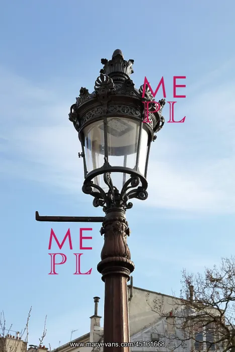 : Lamppost with leaning bar, Le Square Aristide-Cavaille-Col : Lamppost with leaning bar, Le Square Aristide-Cavaille-Col