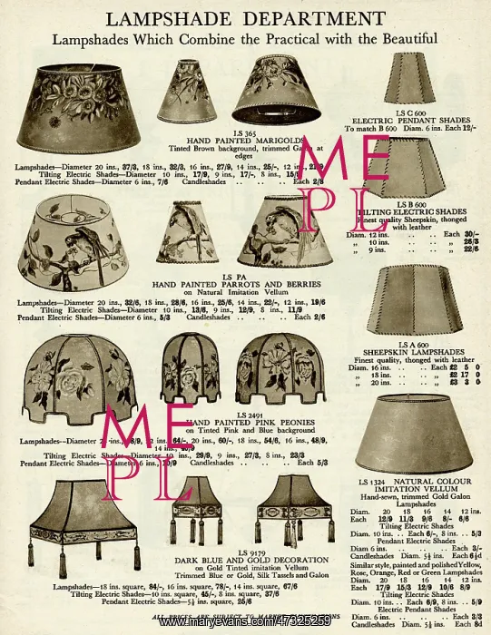 : Lampshades with motifs 1929 : Lampshades with motifs 1929
