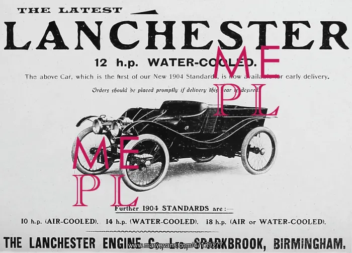  : Lanchester veteran car advertisement, early 1900s
