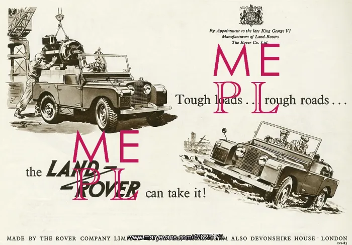 : Land Rover advertisement, 1953 : Land Rover advertisement, 1953