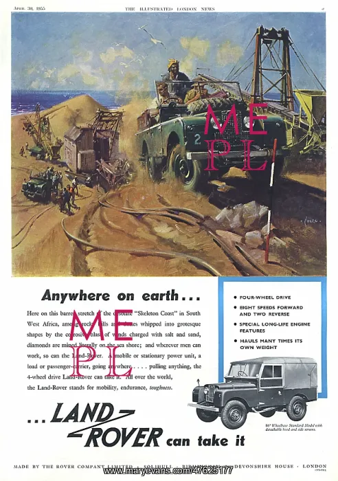 : Land Rover advertisement, 1955 : Land Rover advertisement, 1955