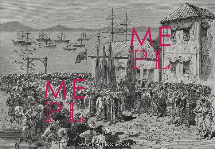 : Landing of Softas in Thessaloniki (during Ottoman : Landing of Softas in Thessaloniki (during Ottoman