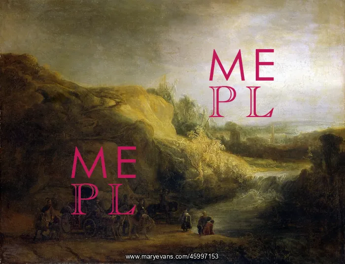: Landscape with baptism of the chamberlain, Rembrandt : Landscape with baptism of the chamberlain, Rembrandt