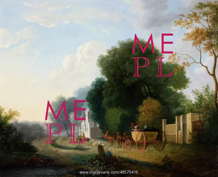 : Landscape with Carriage and Horses : Landscape with Carriage and Horses