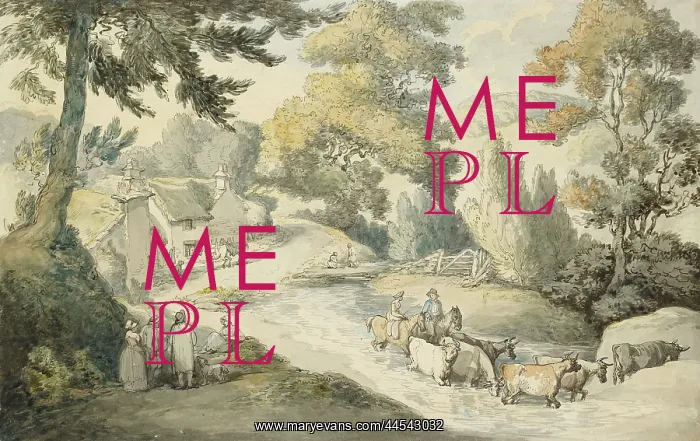 : Landscape with Cattle fording a Stream : Landscape with Cattle fording a Stream