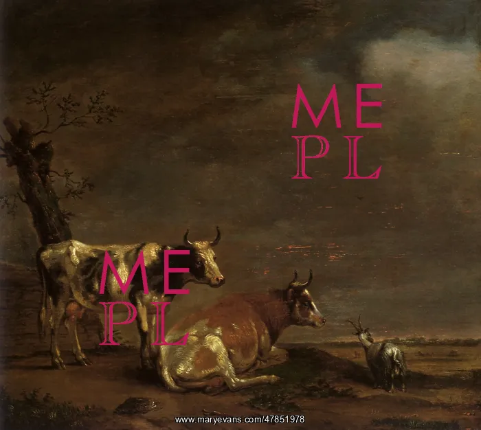  : Landscape with Two Cows and a Goat