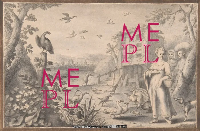: Landscape with Three Figures and Birds, mid 17th?late : Landscape with Three Figures and Birds, mid 17th?late
