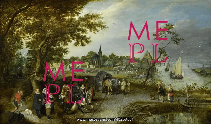 : Landscape with Figures and a Village Fair : Landscape with Figures and a Village Fair