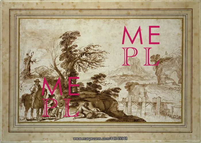 : Landscape with a Horseman and a Bridge (framed) : Landscape with a Horseman and a Bridge (framed)